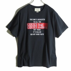 M6951f16　■GUCCI グッチ■　You Got Good Taste コットン 半袖 Tシャツ ブラック XS / 黒 616036 XJD1E メンズ 春夏