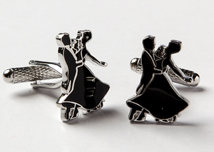 ◆カフスボタン ONYX-ART LONDON CK894 社交ダンス　BALLROOM DANCING SILHOUTTE Cufflinks　美しく黒で超超お勧め品・・♬～