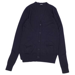 美品 ジルサンダー JIL SANDER カーディガン ロングスリーブ 長袖 シルク カシミヤ トップス レディース S ネイビー cf11ol-rm20r07502