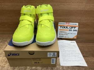 002○未使用品○アシックス ASICS 安全靴 WINJOB CP120　セーフティイエロー×ホワイト 25.0　高崎店