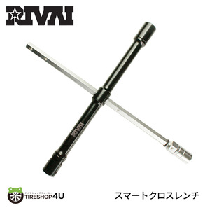 RIVAI 新品 クロスレンチ SMART CROSS WRENCH ブラック 17HEX/19HEX/21HEX/12.7SQ タイヤ交換工具 カー用品 コンパクト収納