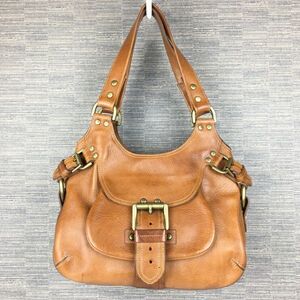 保存袋付き！MULBERRY/マルベリー　レザー　ハンドバッグ　茶/ブラウン　管NO.YB23-11