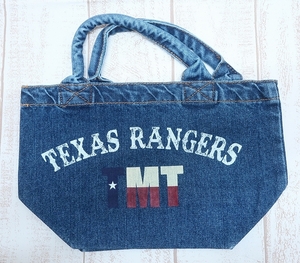 6-3930A/TMT TEXAS RANGERS デニムミニトートバッグ 送料200円　