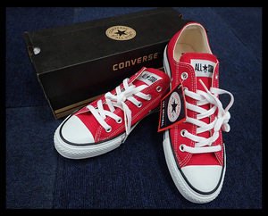 【海蛍】未使用保管品 メンズ CONVERSE ALL STAR CANVAS AS OX RED コンバース オールスター スニーカー 25.5cm 外箱付②