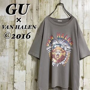 GU ヴァン・ヘイレン ビッグプリント コピーライト ビッグシルエット ヘヴィメタル ハードロック バンドTシャツ バンTee L～XL相当 古着