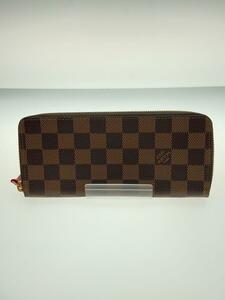 LOUIS VUITTON◆長財布[仕入]/ダミエ ポフォイユ・クレマンス/PVC/BRW/総柄/レディース