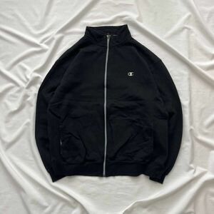 チャンピオン champion メンズ 古着 フルジップ スウェット 黒 ブラック 2XL 長袖 送料込 アメカジ