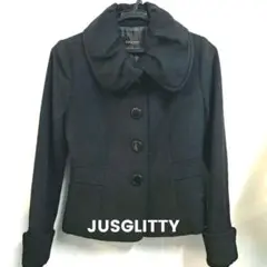 JUSGLITTY アンゴラ混合ウール　ブラックジャケット1