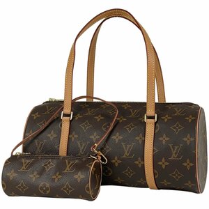 ルイ・ヴィトン Louis Vuitton パピヨン 30 バレルバッグ 筒型 旧型 ハンドバッグ モノグラム ブラウン M51385 レディース 【中古】