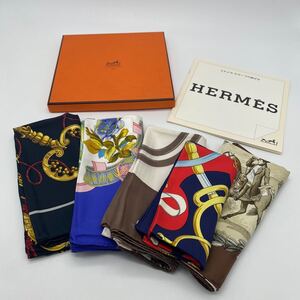 HERMES エルメス スカーフ 5枚セット マルチカラー シルク カレ90 P3878