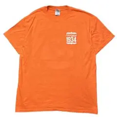 ギルダン 半袖Tシャツ US企業 1934 オレンジ ロゴT 夏物古着bk2①