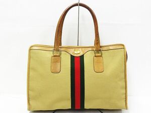 ■ 訳あり 現状品 GUCCI オールドグッチ シェリーライン トートバッグ ベージュ系 ゴールド金具 ヴィンテージ 378.02.011