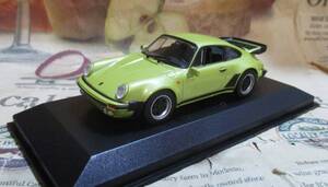 ☆レア絶版*Minichamps (Maxichamps) PMA*1/43*Porsche 911(930) Turbo 3.3 1977 ライトグリーンメタリック*オレンジ箱