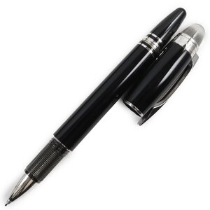 良品●MONTBLANC モンブラン スターウォーカー ファインライナ― キャップ式 ホワイトスター ボールペン ブラック シルバー 筆記確認済み