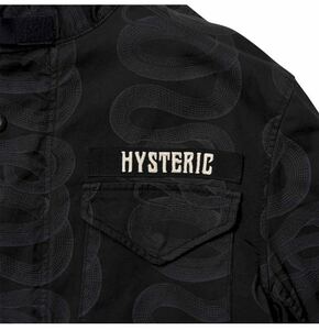 HYSTERIC GLAMOUR SNAKE LOOP柄 M65 ヒステリックグラマー　スネークループ　ブラック　フィールドジャケット XL ウミヘビ 蛇柄 パイソン柄