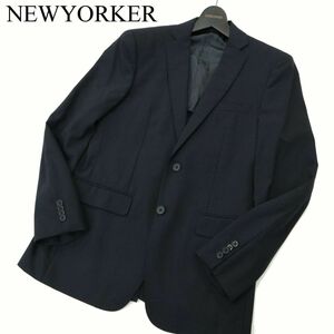 NEWYORKER ニューヨーカー 通年 背抜き ストライプ★ テーラード ジャケット Sz.A5　メンズ ネイビー 日本製　A3T14846_C#O