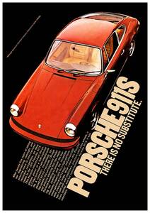 ポスター★1975年 ポルシェ911S 広告ポスター☆911/911ターボ/911タルガ/カレラ