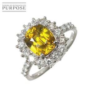 リング 14号 スフェーン 2.60ct ダイヤ 0.73ct Pt プラチナ 指輪 Sphene Ring 90257670