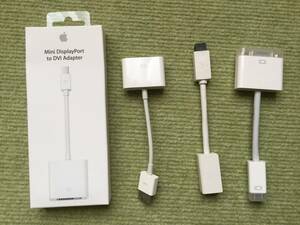 Apple Mac用　Mini DVI-DVIアダプタ　Mini DisplayPort - DVIアダプタ　HDMI - DVIアダプタ　/　MOSHI FireWire 800 to 400アダプタ