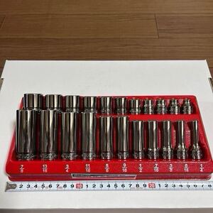 スナップオン Snap-on 222SFFS 3/8ソケット 22点セット 6ポイント ショート&ディープ インチサイズ 