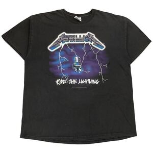 00s METALLICA Tシャツ XL ブラック メタル バンド バンT 電気椅子 RIDE THE LIGHTNING コピーライト入り メタリカ ヴィンテージ