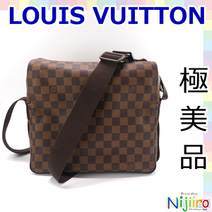 【極美品】ルイヴィトン　LOUIS VUITTON ダミエ　ナヴィグリオ ショルダーバッグ　斜めがけ 鞄　カバン ブラウン　茶色