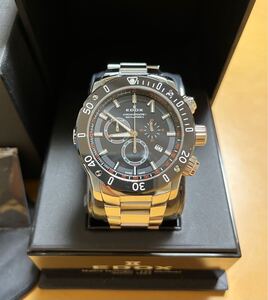 【美品】EDOX エドックス クロノオフショア1　クォーツ　No.10221 ステンレスベルト 保証書付 電池新