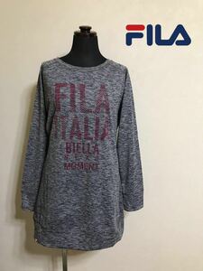 【美品】 FILA ITALIA フィラ イタリア マイクロスムース ドルマン チュニック ワンピース レディース サイズM 長袖 グレー