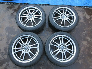 Kosei17インチアルミホイルタイヤ4本 17×7JJ OFF48 PCD100 PCD114.3 10穴 BRIDGESTONE BLZZAK VRX 215/45R17