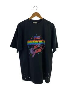 BALENCIAGA◆Tシャツ/S/コットン/BLK/プリント/641655HMV3 1055//