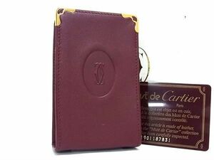 ■新品同様■ Cartier カルティエ マストライン レザー シガレットケース 煙草ケース メンズ レディース ボルドー系 BL2070