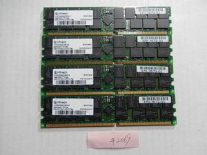 ＃2069　Used　メモリ　Infineon　DDR　PC-2700R 2GB×4枚＝ 8GB