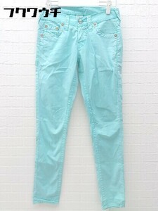 ◇ TRUE RELIGION トゥルーレリジョン USA製 カラー パンツ サイズ25 ブルー レディース