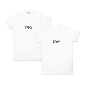 EMPORIO ARMANI エンポリオアルマーニ STRETCH COTTON ストレッチコットン クルーネック 半袖 Tシャツメンズ 2枚組 54007157 ホワイト S