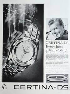 稀少・時計広告！1960年サーチナ 時計広告/Certina DS Automatic Watch/W