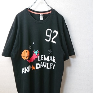 LEMAR AND DAULEY レマーアンドダーレー プリントTシャツ ブラック バスケット sizeL カナダ製