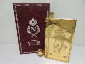 カミュ ナポレオン ブック 金 ゴールド 陶器 CAMUS NAPOLEON 重量1116g コニャックブランデー 未開栓 古酒 箱・替え栓付/B36063