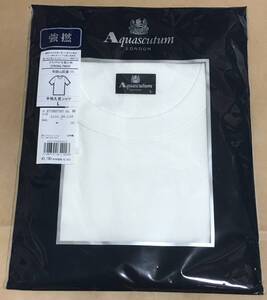 Aquascutum　半袖 丸首シャツ 日本製 和歌山肌着　強撚　綿100％　L　アクアスキュータム