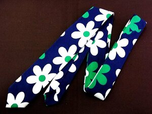 ♪26156D♪状態並品【花 植物 柄】ファブリックタイ【FABRIC TIE】ネクタイ