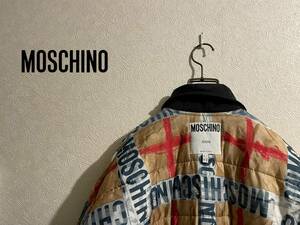 ◯ イタリア製 MOSCHINO ノバチェック ハンティング ジャケット / モスキーノ ナイロン パデット ブラック 黒 44 Ladies Mens #Sirchive