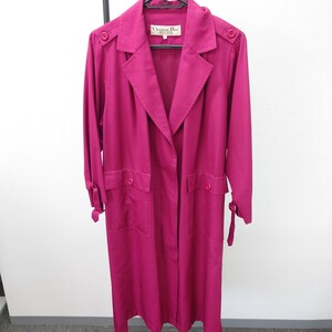 i2869 服 コート Christian Dior トレンチコート ロングコート ピンク サイズ9 中古