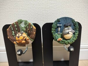 名場面集!!となりのトトロマグネットフック(トトロ＆ネコバスセットで) 耐荷重800g 未使用 やや傷みあり