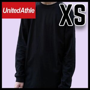 新品未使用 ユナイテッドアスレ 5.6oz 無地 長袖Tシャツ ロンT 黒 ブラック XS サイズ United Athle ユニセックス メンズ レディース