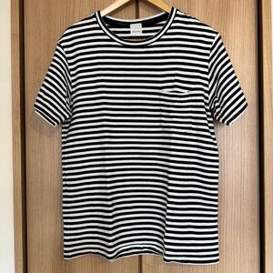 WORLD BASICS ワールドベーシックス　ボーダーカットソー　Tシャツ　ポケット付　サイズ50 