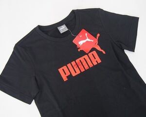 新品■PUMA プーマ 男の子 半袖シャツ Tシャツ L ロゴ ブラック (UK13-14Y)