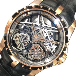 ロジェ・デュブイ ROGER DUBUIS エクスカリバー ダブルフライングトゥールビヨン RDDBEX0818 K18PG/革ベルト 腕時計 メンズ 中古