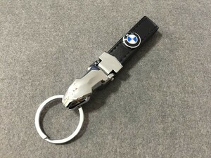 BMW用★キーホルダー オシャレ 高級感 キーリング 高機能 レザー メンズ レディース兼用 ロゴマーク 車用 アクセサリーひょうの頭