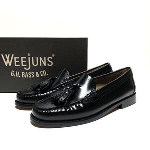 ☆未使用 ジーエイチバス G.H.BASS ウィージャンズ Weejuns レザー タッセル ローファー 黒 ブローグシューズ 革靴 プレッピー