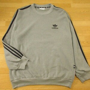 ◎希少 90s！adidas アディダス◆スウェット トレーナー 三つ葉ロゴ トレフォイル ヴィンテージ！◆メンズ グレー Lサイズ◆AA0825