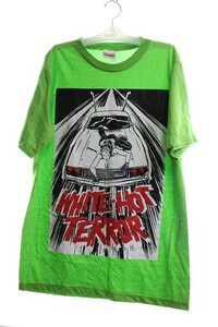 【Lサイズ】WHITE　HOT　TERROR　Tシャツ　緑【a-42】